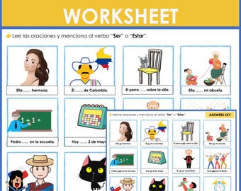 Spanish Ser and  Estar Worksheet