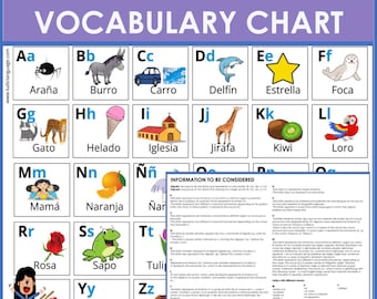 Spanish Alphabet Informational Chart with Rules
