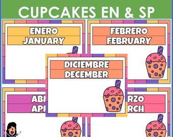 Class Birthday Cupcakes Spanish and English