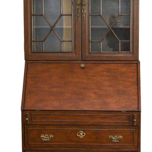 Bureau Bookcase Slant Front Secretary Desk Georgian Style Bureau Bookcase Slant Front Secretary, Drop Front Secretary Desk With Bookcase