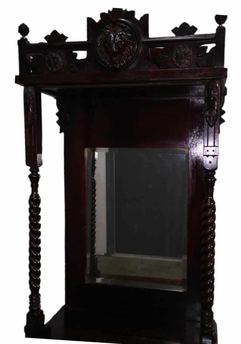 R J Horner GRIFFIN HALL TREE Carved Mahogany Figural Hall Tree Etsy