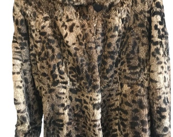 Vintage Fur Coat New Old Stock Fur Coat Leopard Print Fur Coat Vintage New Old Stock Fur Coat Leopard Print Fur Coat Winter Leopard Coat