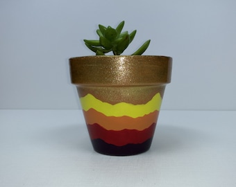 Colorful Mountains Terra Cotta Pot