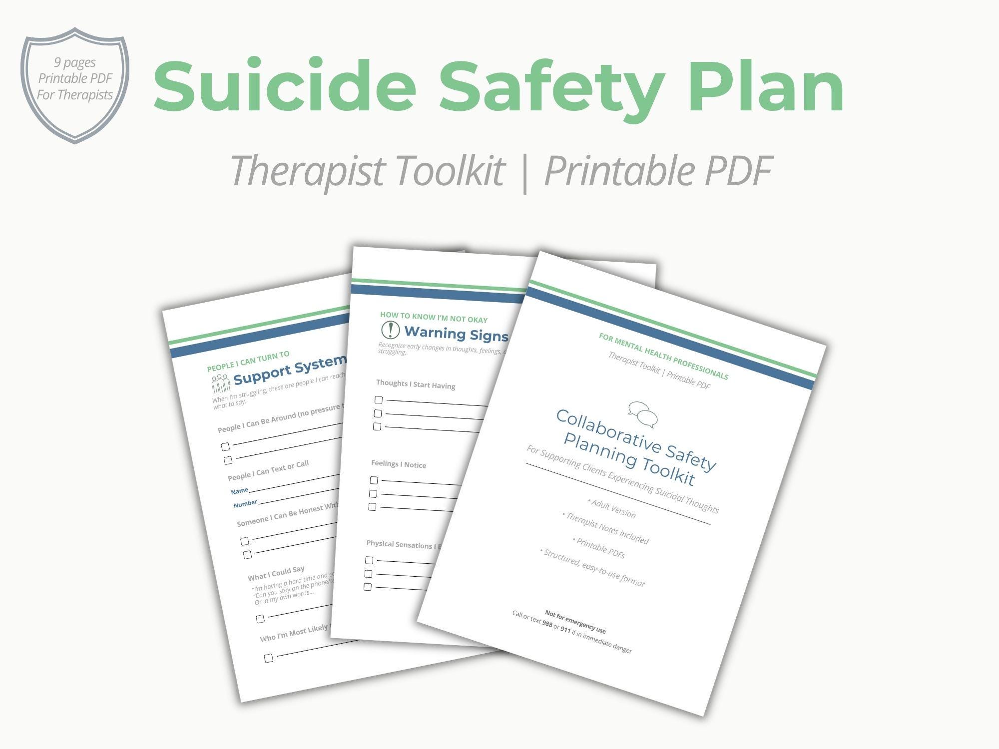 Collaborative Safety Planning Toolkit Downloadable Therapy Worksheets ...