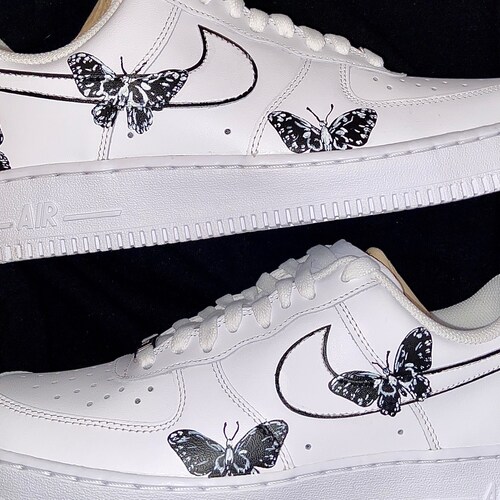Black Butterfly Air Force 1s | Etsy Canada