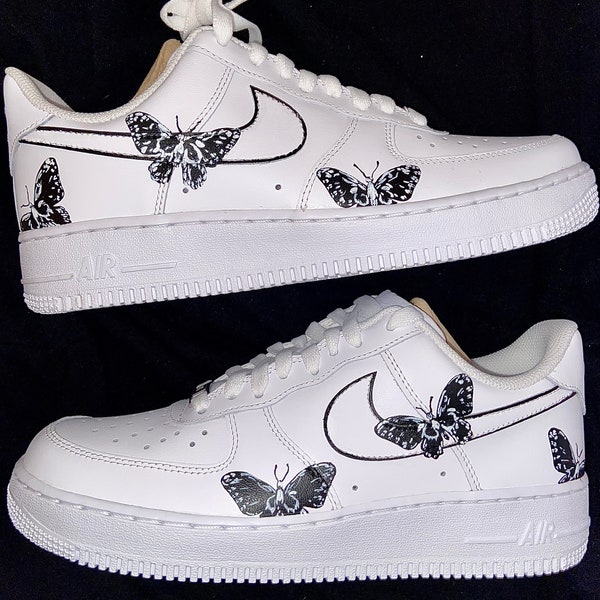 Black Butterfly Air Force 1s