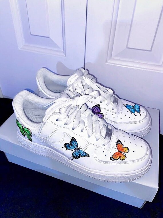 butterfly painted air force ones