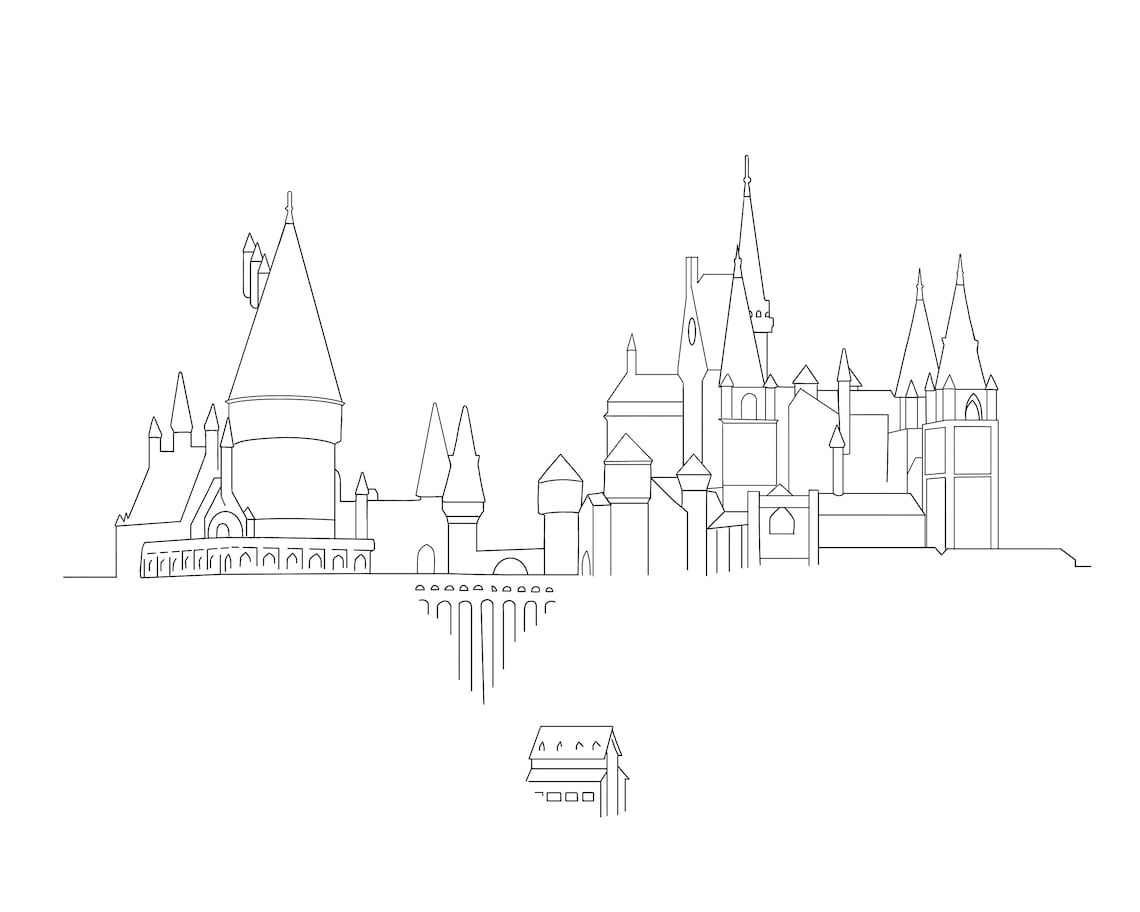 Hogwarts Castle Art Harry Potter Digital Wall Art | Etsy
