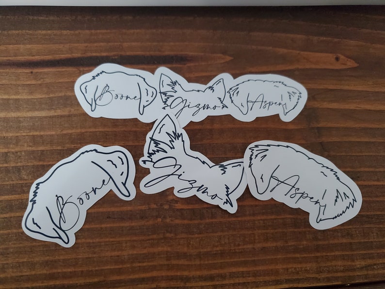 Custom Pet Ear Stickers Animal Lovers Dog Stickers Dog Mom Etsy