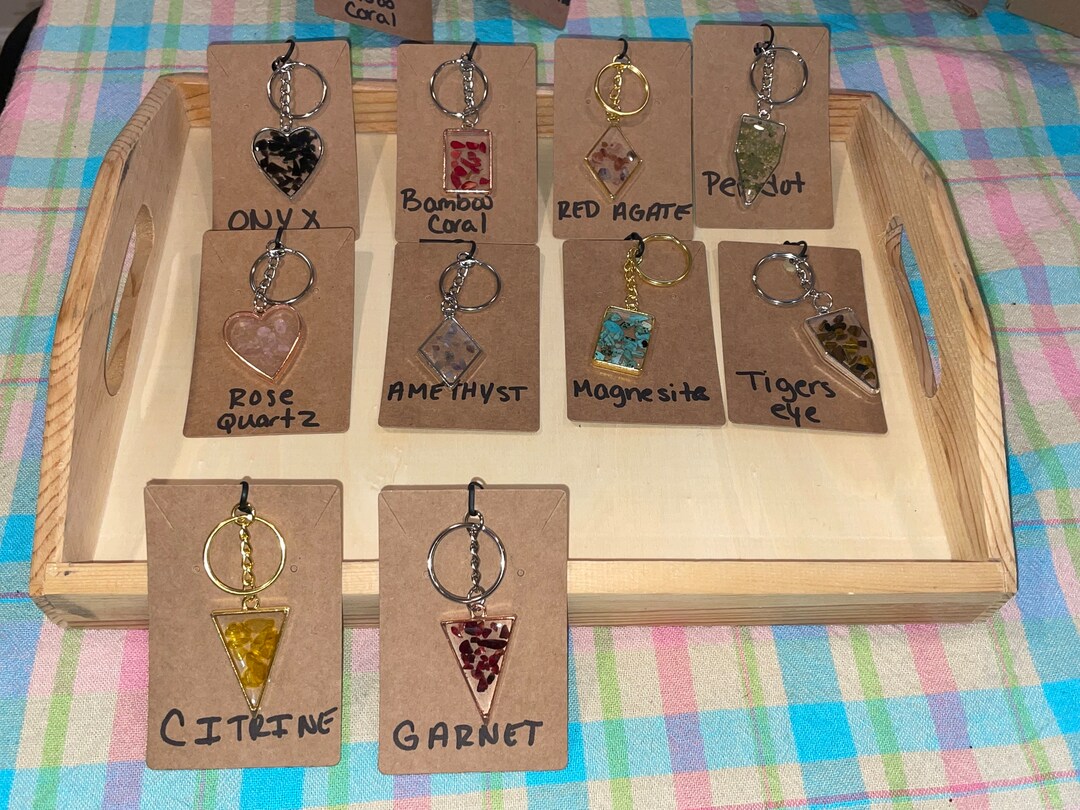 Gemstone Keychain - Etsy