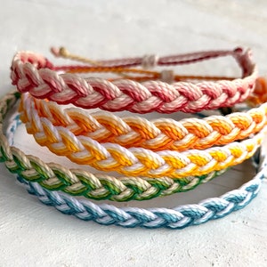 Farbe Schmelze Geflecht Gewachste Kordel Stapelbar String Armband