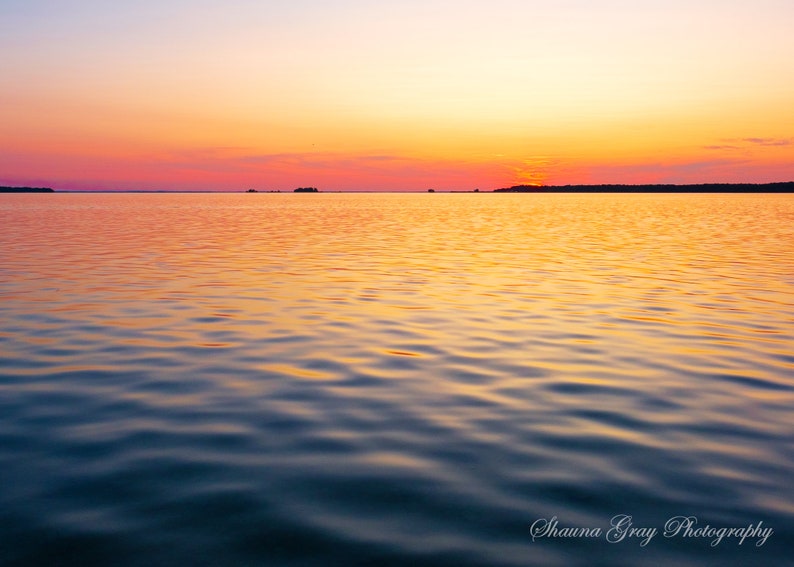 Fine Art Photography Original Water Sunset Lake Simcoe Colourful Modern Photo Print Signed
