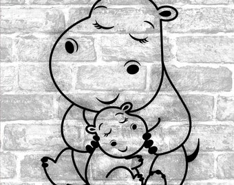Baby Hippo Svg Etsy