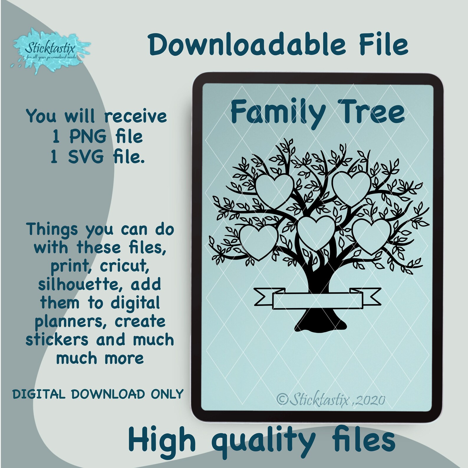 Family Tree SVG PNG: Cricut & Silhouette Cut File (digital Download ...