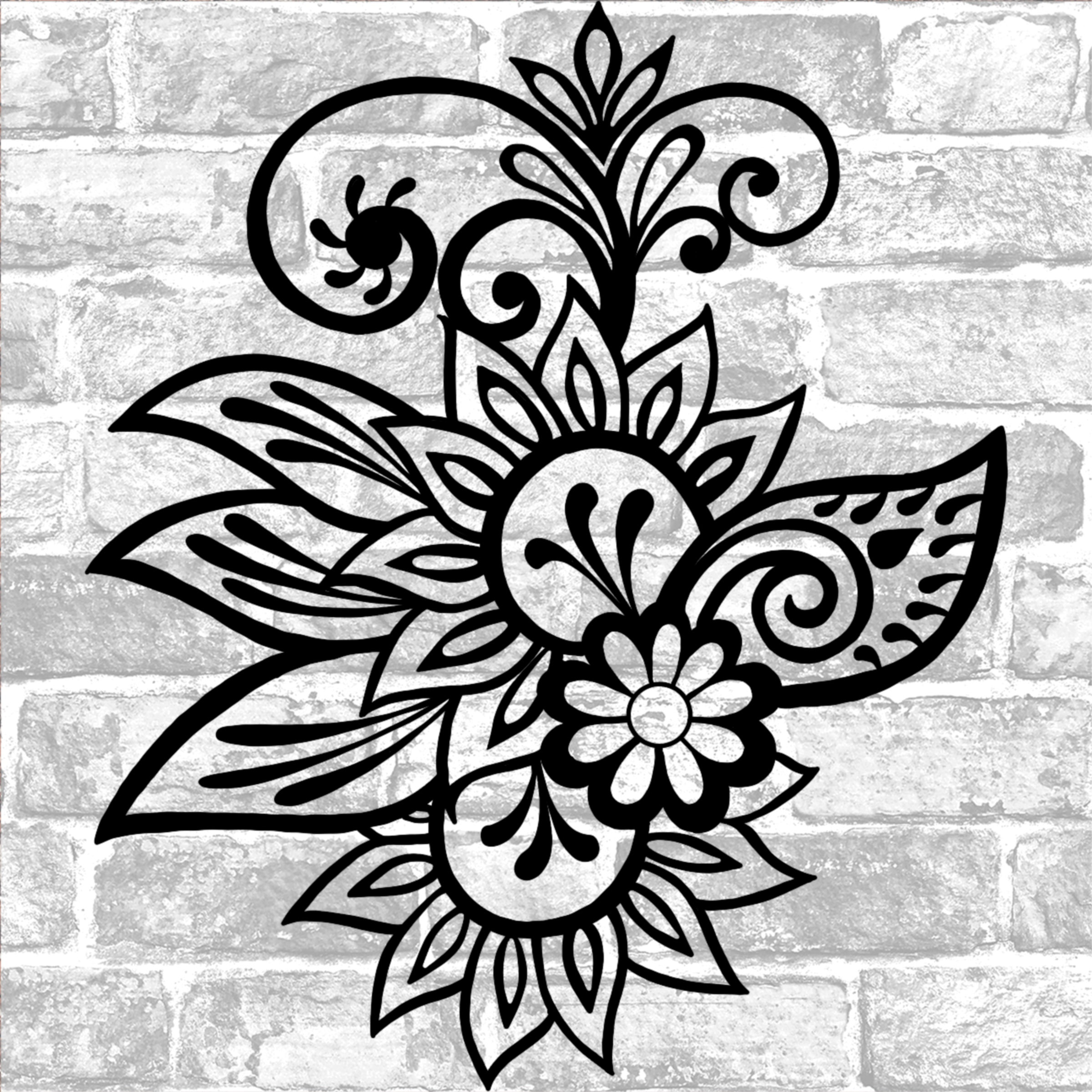 Download Floral Pattern Svg File Digital Download Digital Cut For Cricut Silhouette For Decal Htv Vinyl Print 8x8 300dpi