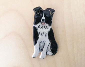 Collie Brooch Pin Jewelry Sterling Silver Handmade Dog Brooch Pin COL6-STP