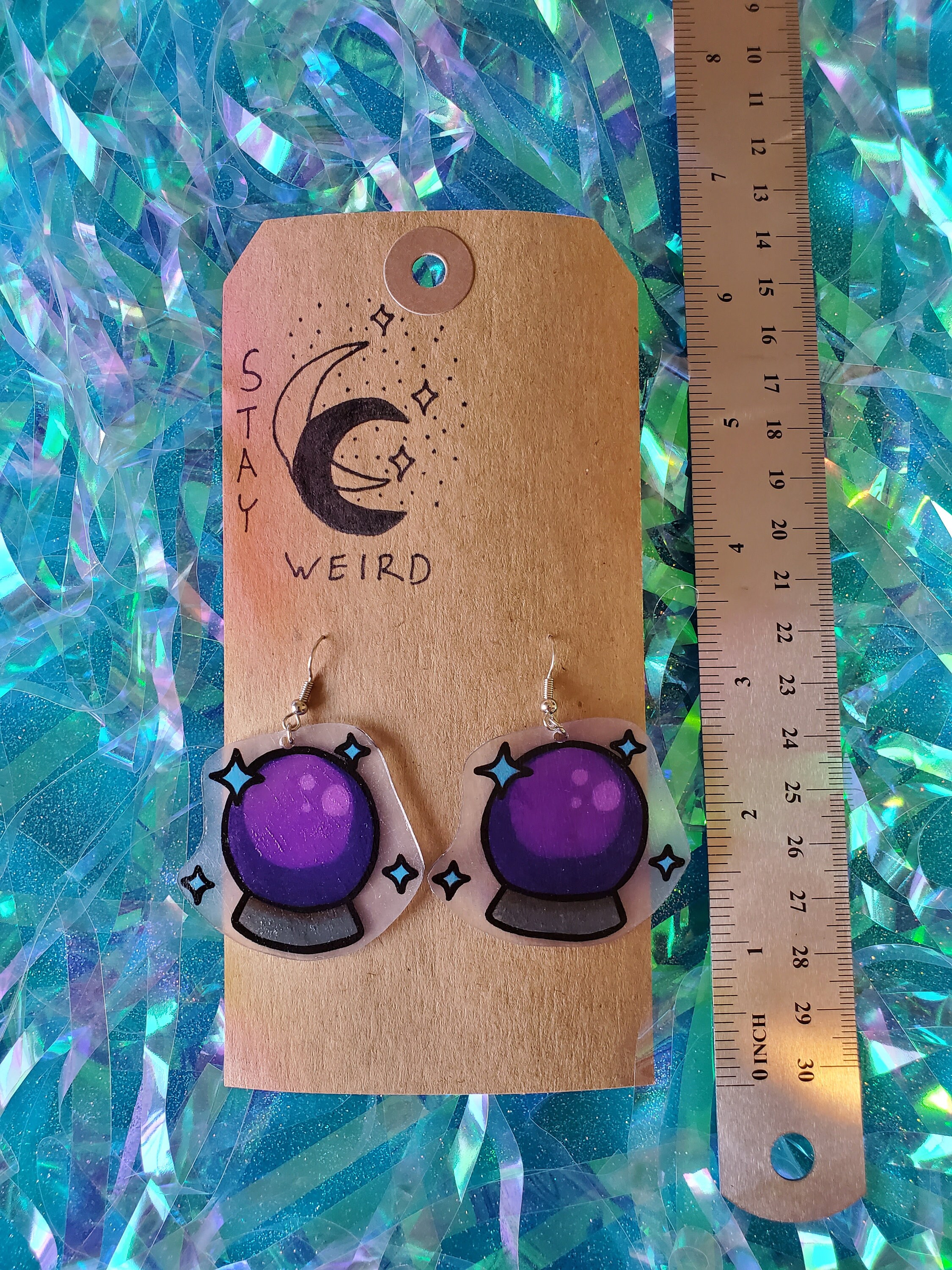 Fortune Teller Crystal Ball Earrings Etsy