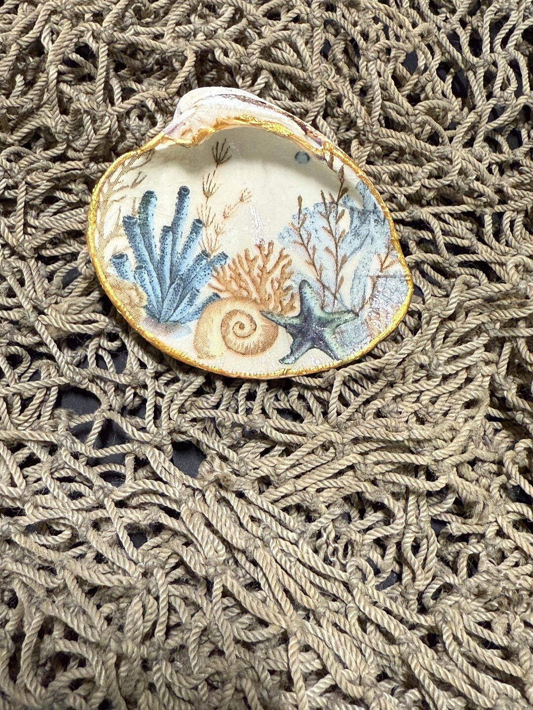 Coral Reef Gilded Clam Shell Ring Dish - Etsy