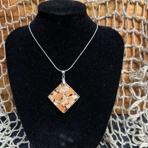 Crushed Blue Crab Shell Pendant Necklace