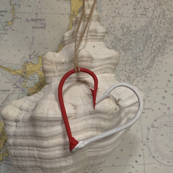 Fish Hook Heart Ornament