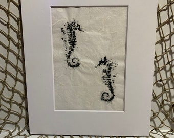 Sea Horse Gyotaku Original Rubbing