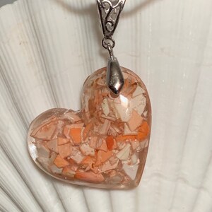 Crab Shell Heart Pendant