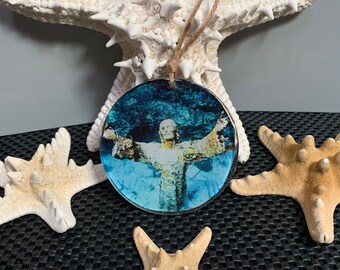Christ Of The Abyss Ornament with Nautical Chart