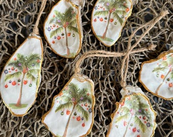 Christmas Palm Tree Oyster Shell Ornament