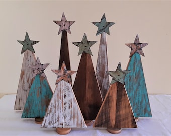 Rustic reclaimed timber Christmas trees