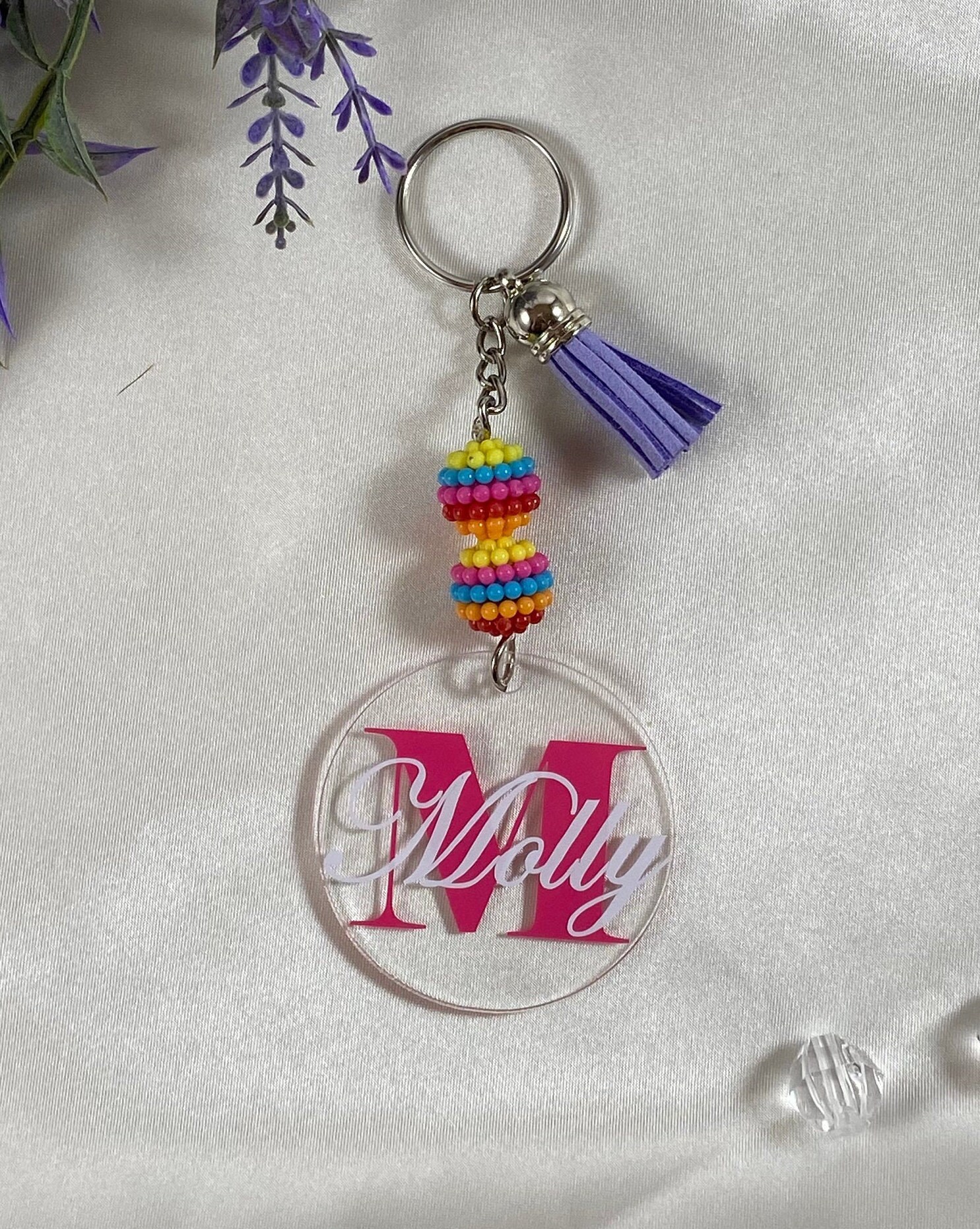 Llaveros Inicial Mujeres Llavero Personalizado Letra Inicial - Con Borla, Resina Epoxi, Regalo Para Mujeres Y Niñas Llavero Regalo Niñas