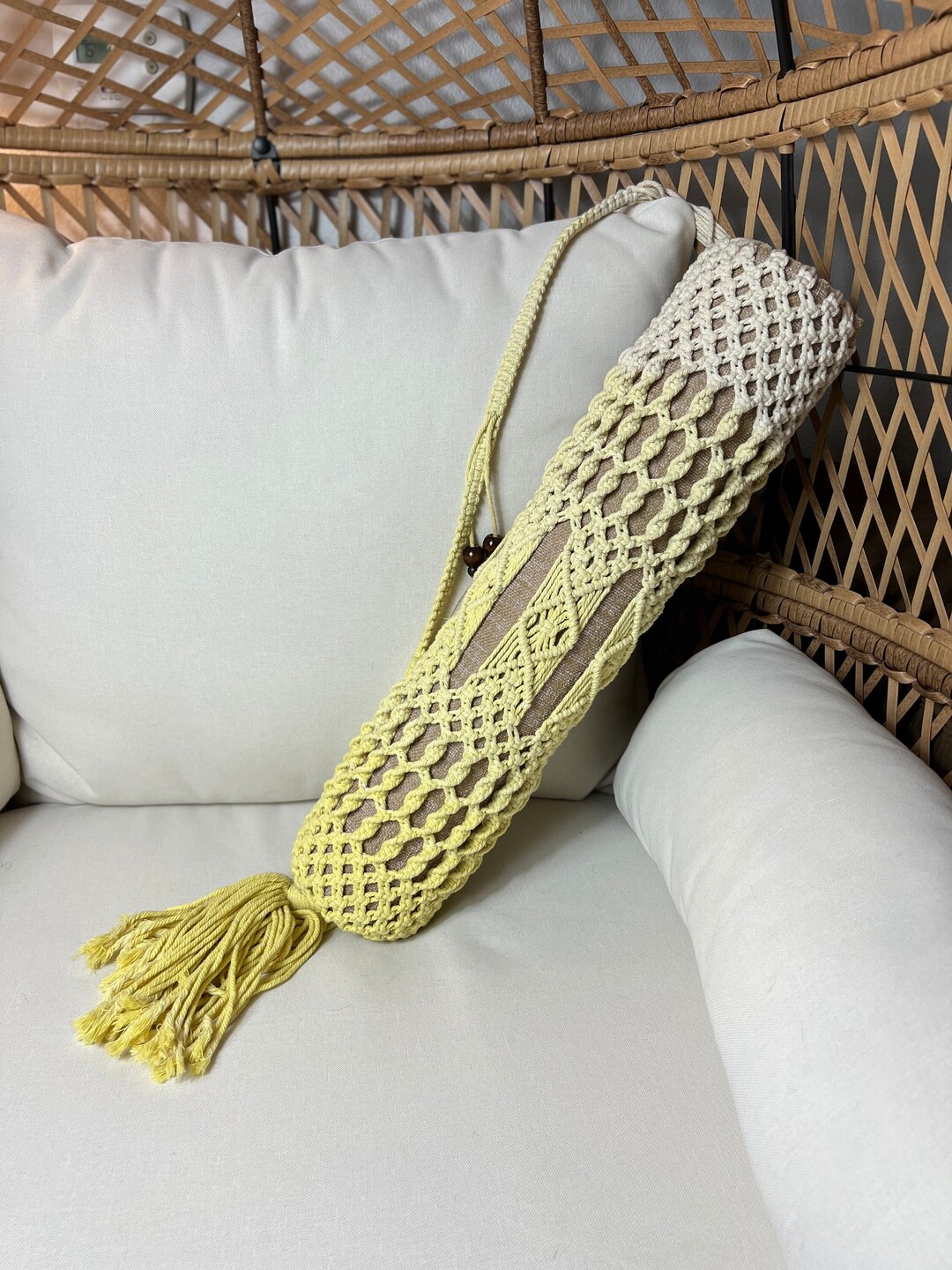 Dip Dyed Macrame Yoga Bag, Ombre Macrame, Boho Style, Boho Gift Idea