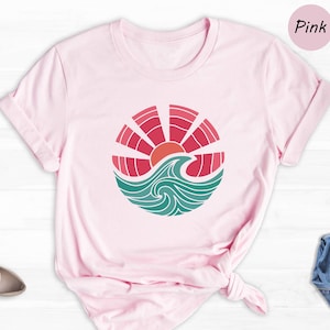 Ocean Wave Shirt, Beach Shirt, Minimalist Ocean Shirt, Wave Lover Shirt, Surf Lover Shirt, Summer Vacation Tee, Beach Vibes Shirt