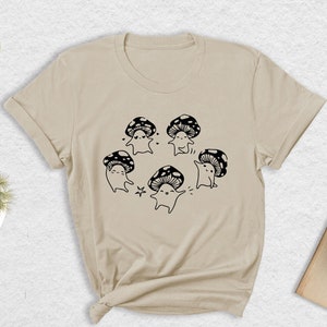 Dancing Mushrooms  Shirt, Kawaii Mushroom Shirt , Mushroom T-Shirt, Mushroom Lover Tee, Funny Mushroom Shirt, Kawaii Gift