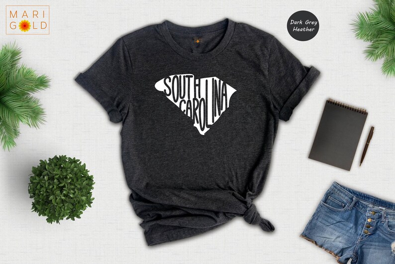 South Carolina State Shirt, SC Home State Map Tee, South Carolina Pride T-Shirt, Travel Souvenir Gift, Hometown Love Shirt image 4