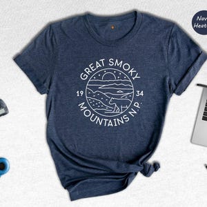 Great Smoky Mountains National Park Shirt, Vintage 1934 Badge Tee, Retro Hiking Camping T-Shirt, Nature Lover Gift