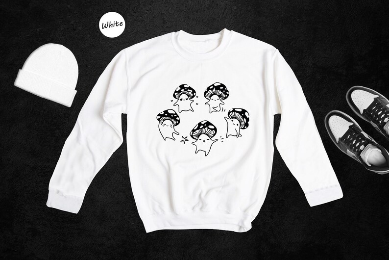Dancing Mushrooms T-Shirt: Kawaii Mushroom Lover Gift image 9