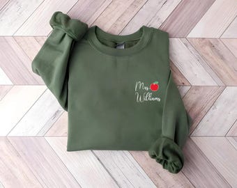 Custom Teacher Name Sweatshirt, Personalized Teacher Hoodie, Teacher Gifts, Custom Teacher Name, Teacher Sweatshirt