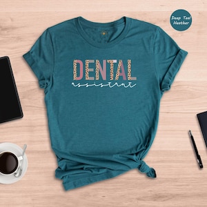 Dental Assistant Shirt, Leopard Print Dental Squad Tee, Hygienist Gift for Dental Team