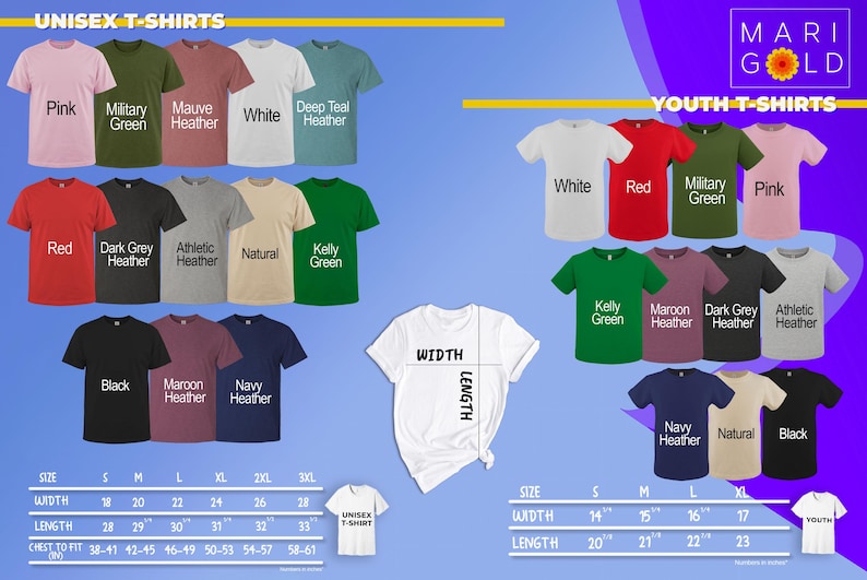 The image is a collage of various unisex t-shirt designs, including different colors, patterns, and sizes, presented in a visually appealing manner.