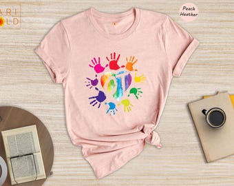 Occupational Therapist Shirt: Rainbow Handprint OT Gift