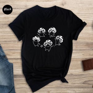 Dancing Mushrooms T-Shirt: Kawaii Mushroom Lover Gift image 4