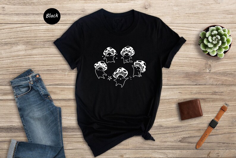 Dancing Mushrooms T-Shirt: Kawaii Mushroom Lover Gift image 4