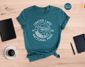 Crater Lake National Park Shirt, 1902 Vintage Badge Tee, Oregon Hiking Camping Gift
