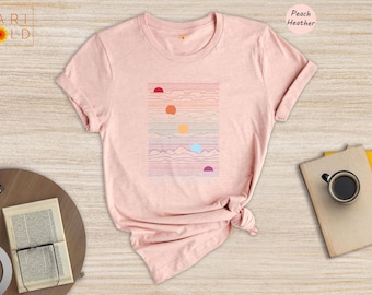 Retro Sunset Graphic Tee - Vintage Summer Vacation Shirt