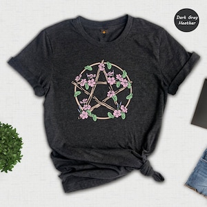 Rose Pentagram Shirt, Witchcraft Shirt, Pastel Goth Tee, Aesthetic Clothing, Gothic Clothing, Witchy Shirt, Goth Shirt, Halloween Shirt