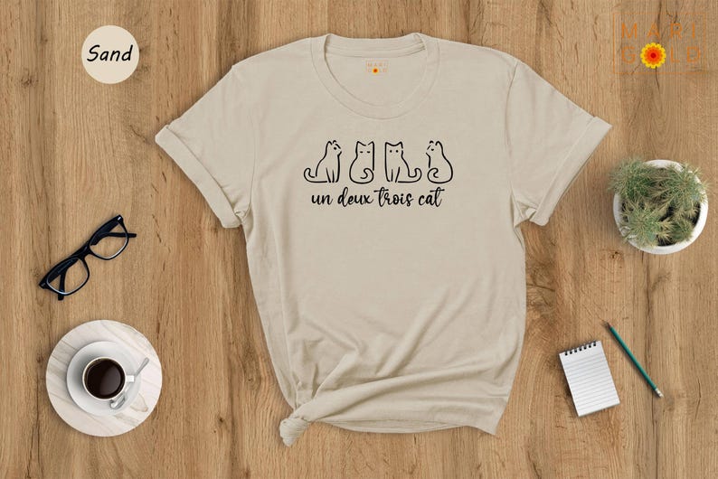 Un Deux Trois Cat Shirt - French Cat Lover T-Shirt image 4