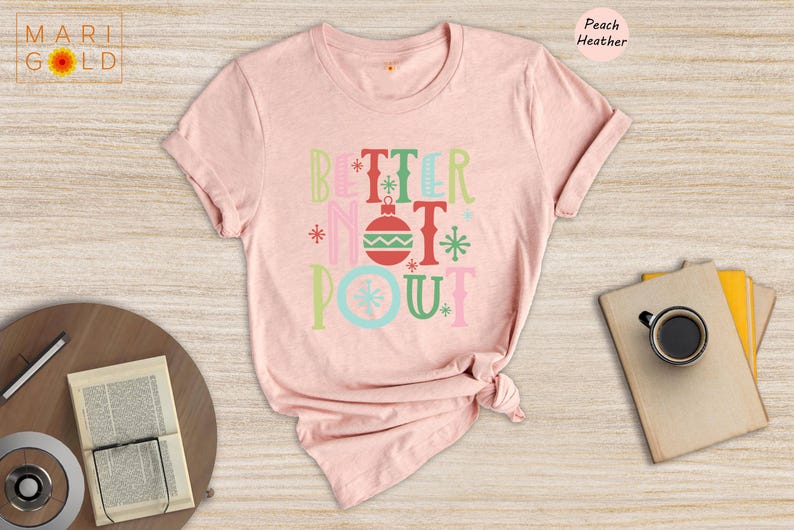 Better Not Pout Shirt, Retro Christmas Tee, Funny Holiday Shirt, Cute Xmas Gift for Women, Santa Ornament Graphic Tee image 4