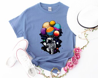 Astronaut Balloon T-shirt: Space Galaxy Shirt