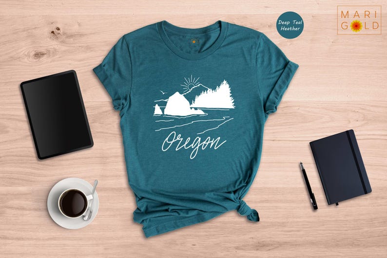 Oregon Mountain Sunset T-Shirt: Portland Travel Shirt image 3