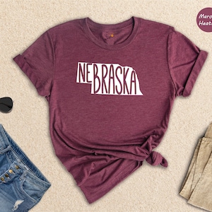 Nebraska State Shirts, Nebraska State Map Shirt, Nebraska Travel Gifts, Nebraska Clothing, Nebraska Sweatshirt, Nebraska Apparel